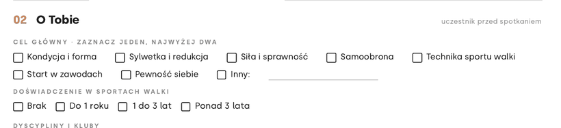 Profil Startowy, zanim wejdziesz na matę